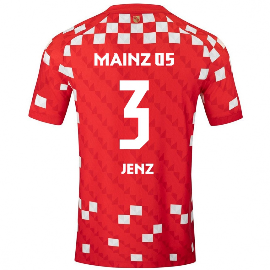 Niño Fútbol Camiseta Moritz Jenz #3 Blanco Rojo 1ª Equipación 2024/25