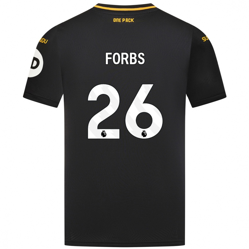 Niño Fútbol Camiseta Carlos Forbs #26 Negro 2ª Equipación 2024/25