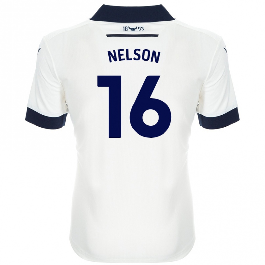 Niño Fútbol Camiseta Ben Nelson #16 Blanco Azul Marino 2ª Equipación 2024/25