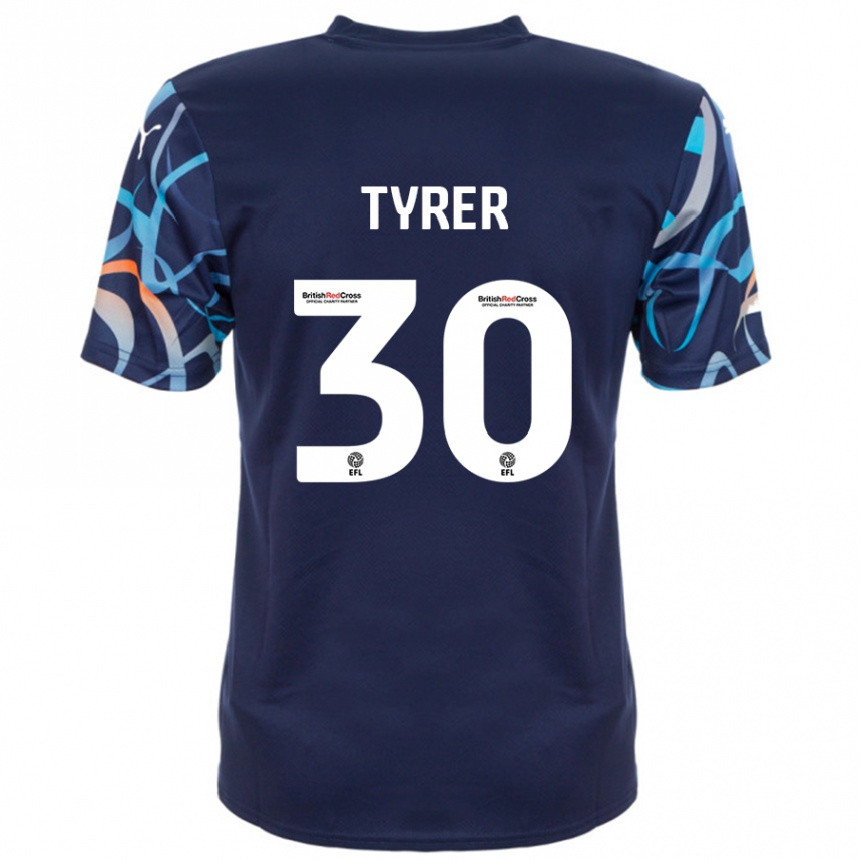 Niño Fútbol Camiseta Harry Tyrer #30 Azul Marino 2ª Equipación 2024/25