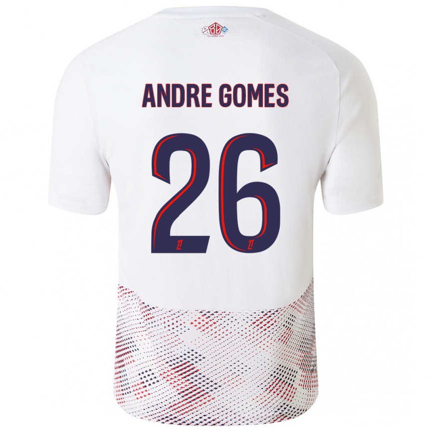 Niño Fútbol Camiseta André Gomes #26 Blanco Azul Real 2ª Equipación 2024/25