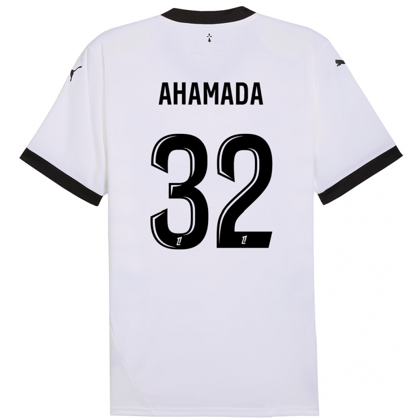 Niño Fútbol Camiseta Naouirou Ahamada #32 Blanco Negro 2ª Equipación 2024/25