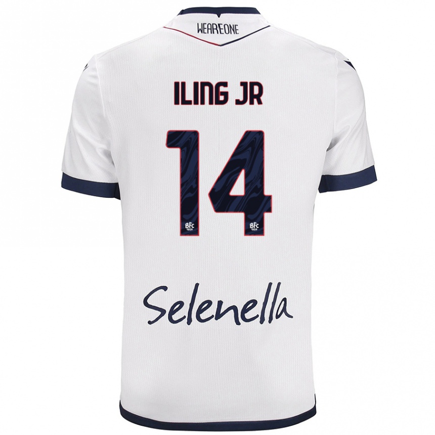 Niño Fútbol Camiseta Samuel Iling-Junior #14 Blanco Azul Real 2ª Equipación 2024/25