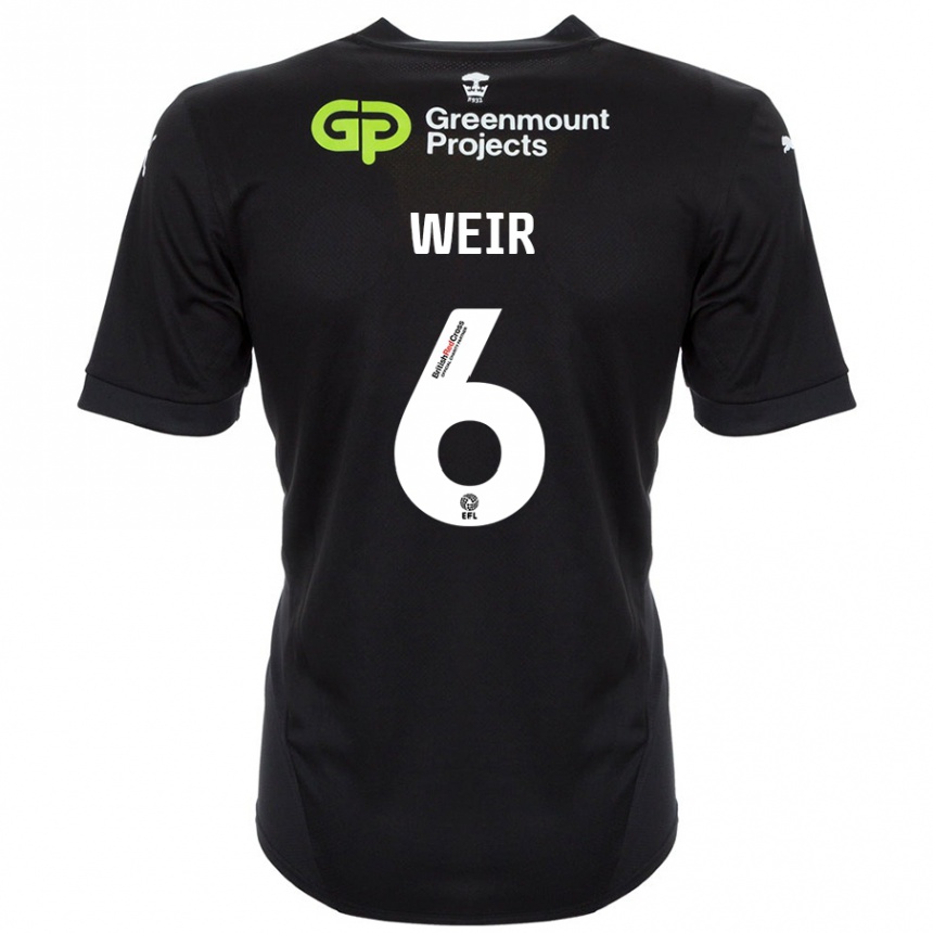 Niño Fútbol Camiseta Jensen Weir #6 Negro 2ª Equipación 2024/25