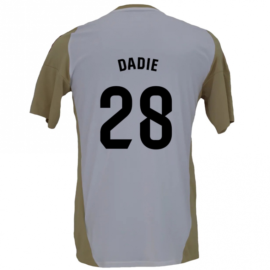 Niño Fútbol Camiseta Alberto Dadie #28 Marrón Blanco 2ª Equipación 2024/25