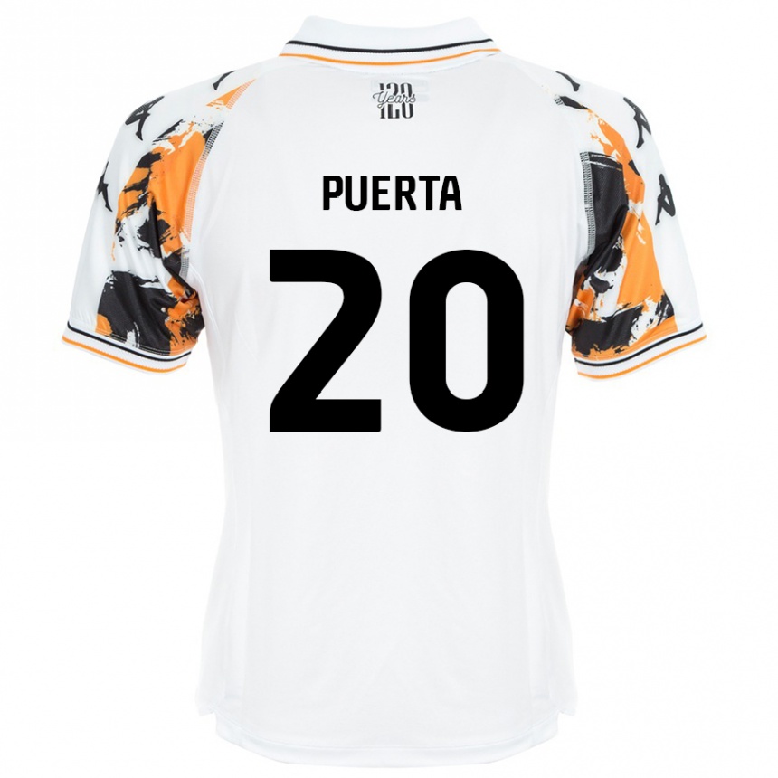 Niño Fútbol Camiseta Gustavo Puerta #20 Blanco 2ª Equipación 2024/25