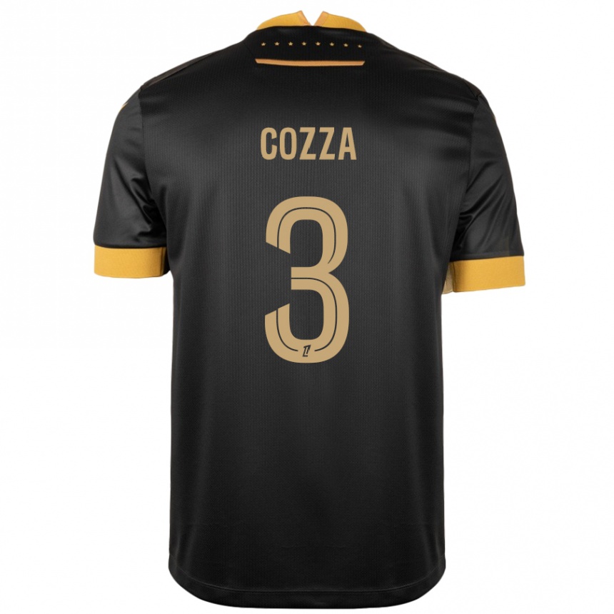 Niño Fútbol Camiseta Nicolas Cozza #3 Negro Marrón 2ª Equipación 2024/25