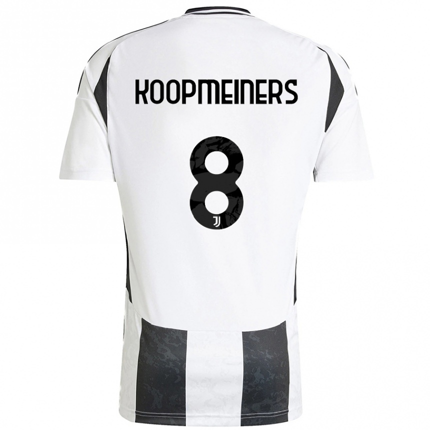 Niño Fútbol Camiseta Teun Koopmeiners #8 Blanco Negro 1ª Equipación 2024/25