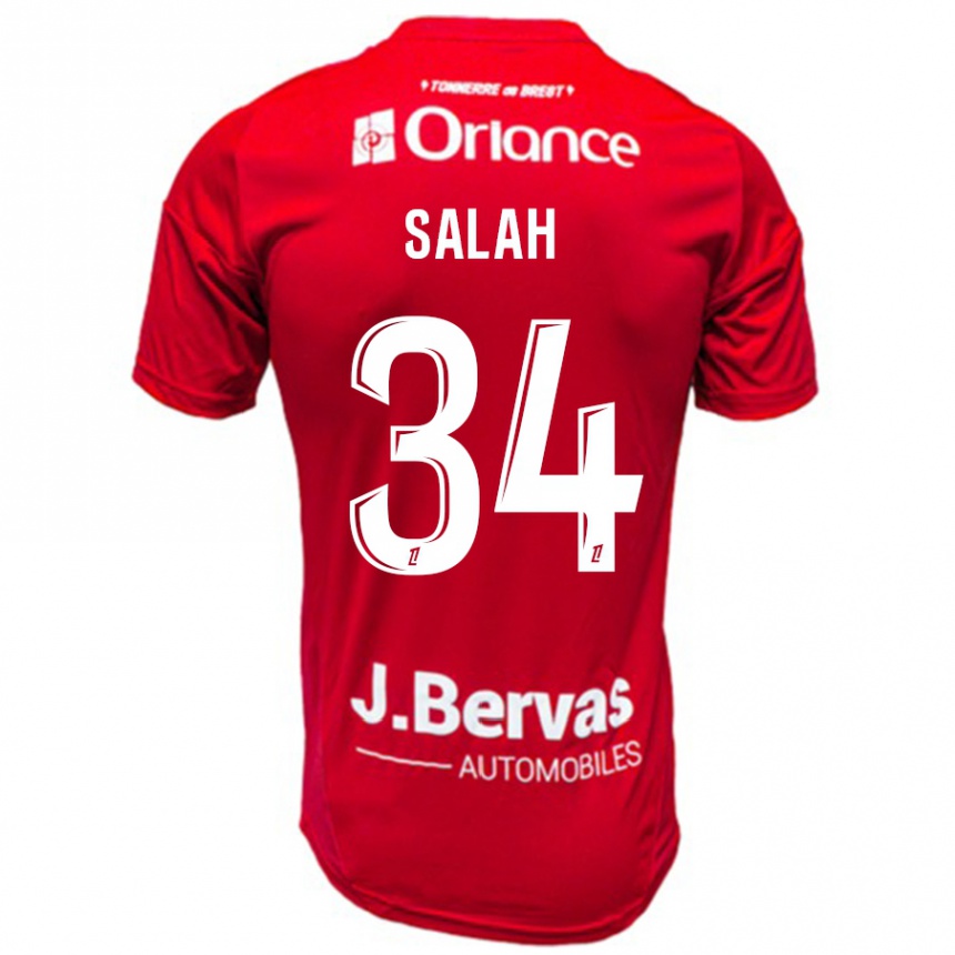 Niño Fútbol Camiseta Ibrahim Salah #34 Rojo Blanco 1ª Equipación 2024/25