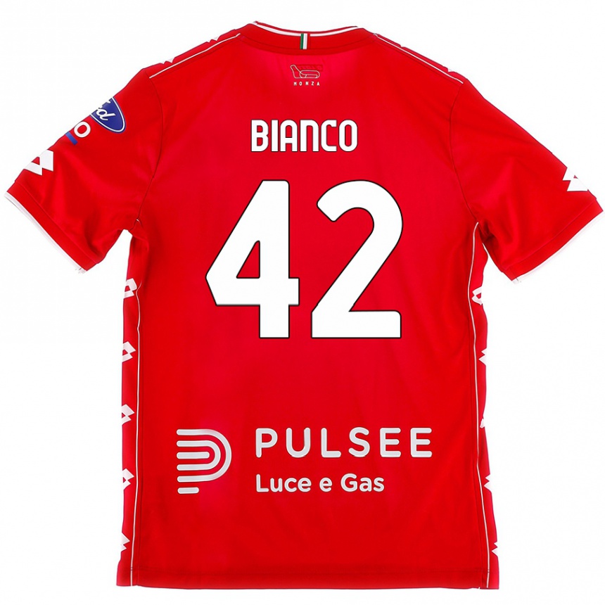 Niño Fútbol Camiseta Alessandro Bianco #42 Rojo Blanco 1ª Equipación 2024/25