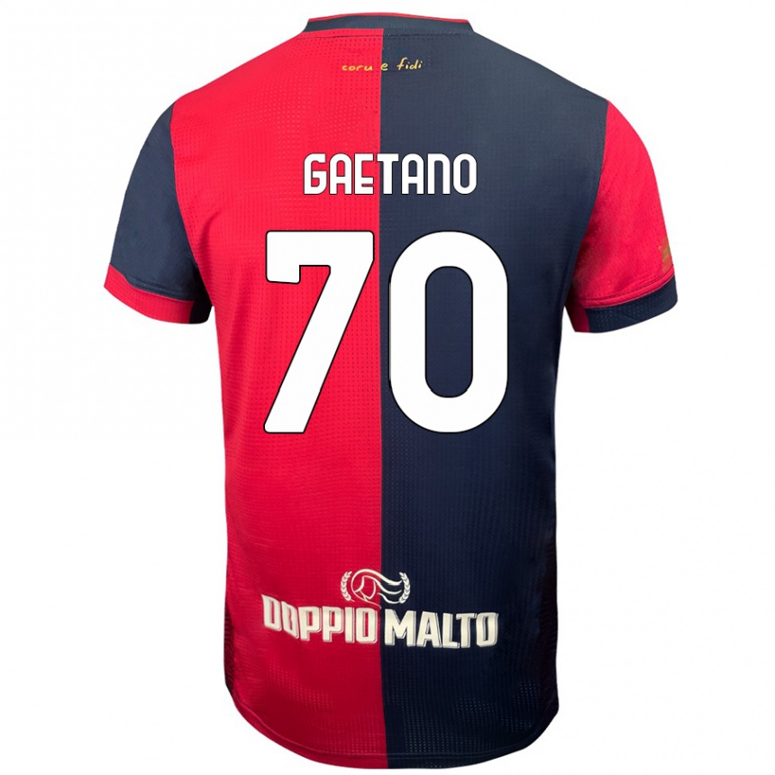 Niño Fútbol Camiseta Gianluca Gaetano #70 Rojo Azul Más Oscuro 1ª Equipación 2024/25