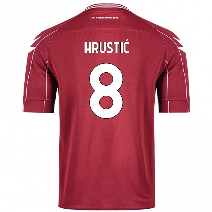 Niño Fútbol Camiseta Ajdin Hrustić #8 Borgoña 1ª Equipación 2024/25