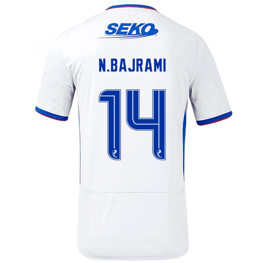 Niño Fútbol Camiseta Nedim Bajrami #14 Blanco Azul 2ª Equipación 2024/25