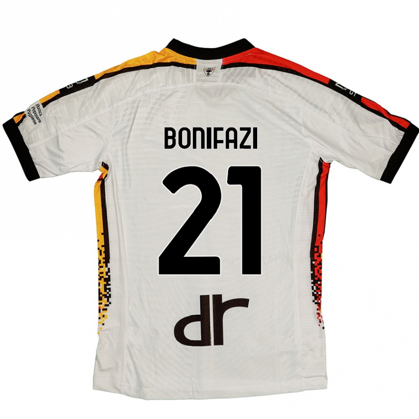 Niño Fútbol Camiseta Kevin Bonifazi #21 Blanco Negro 2ª Equipación 2024/25