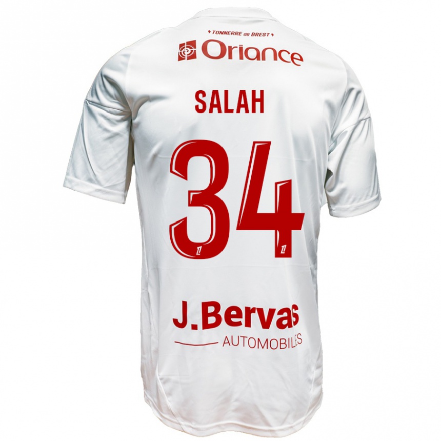 Niño Fútbol Camiseta Ibrahim Salah #34 Blanco Rojo 2ª Equipación 2024/25