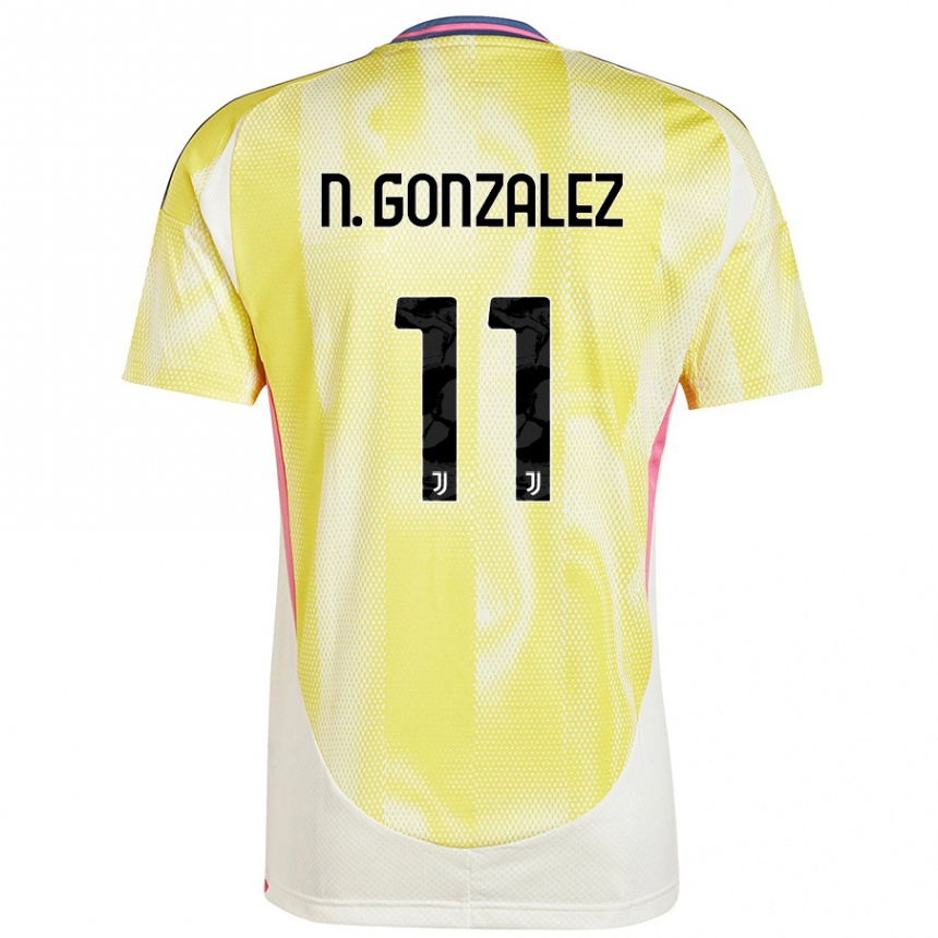 Niño Fútbol Camiseta Nicolás González #11 Amarillo Solar 2ª Equipación 2024/25