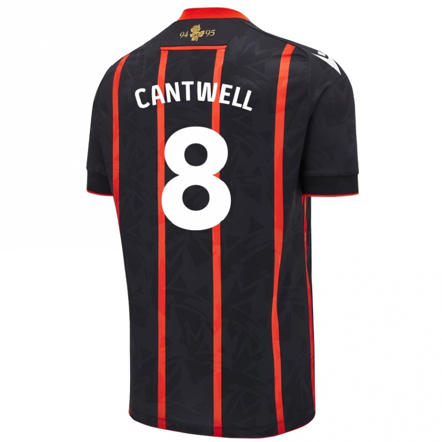 Niño Fútbol Camiseta Todd Cantwell #8 Negro Rojo 2ª Equipación 2024/25