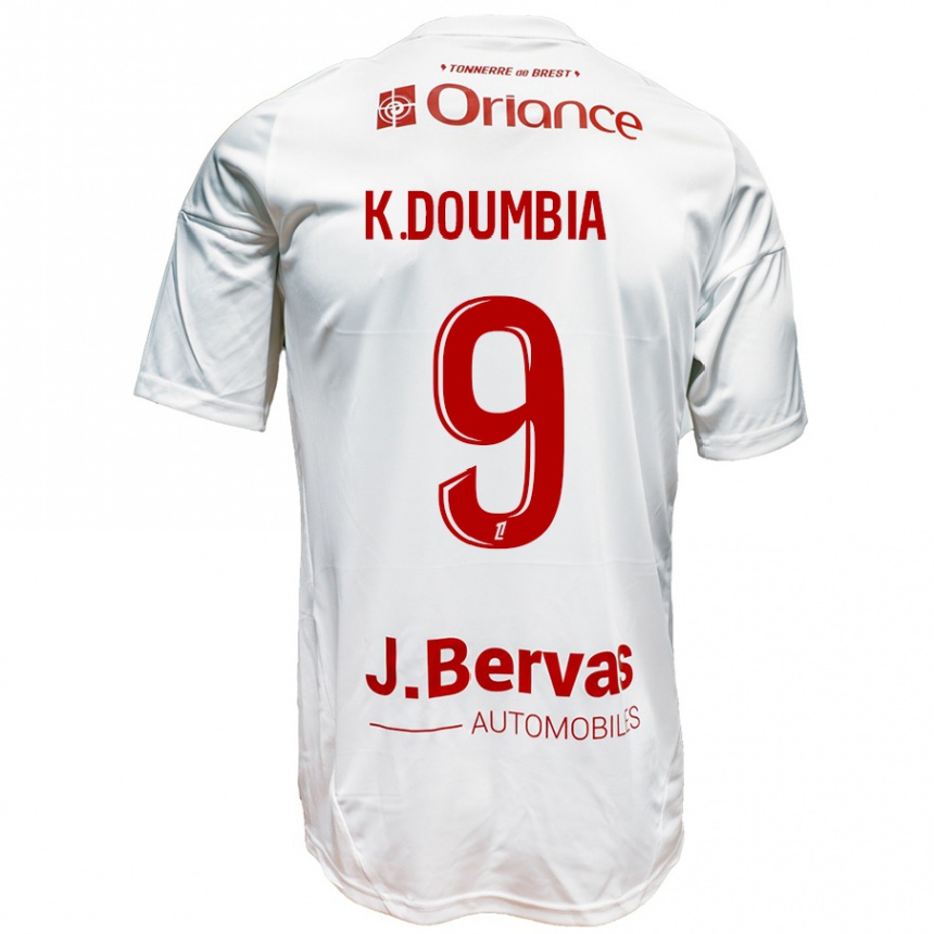 Niño Fútbol Camiseta Kamory Doumbia #9 Blanco Rojo 2ª Equipación 2024/25