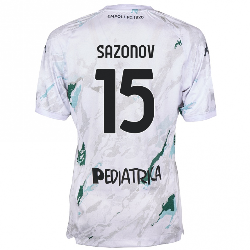 Niño Fútbol Camiseta Saba Sazonov #15 Gris 2ª Equipación 2024/25