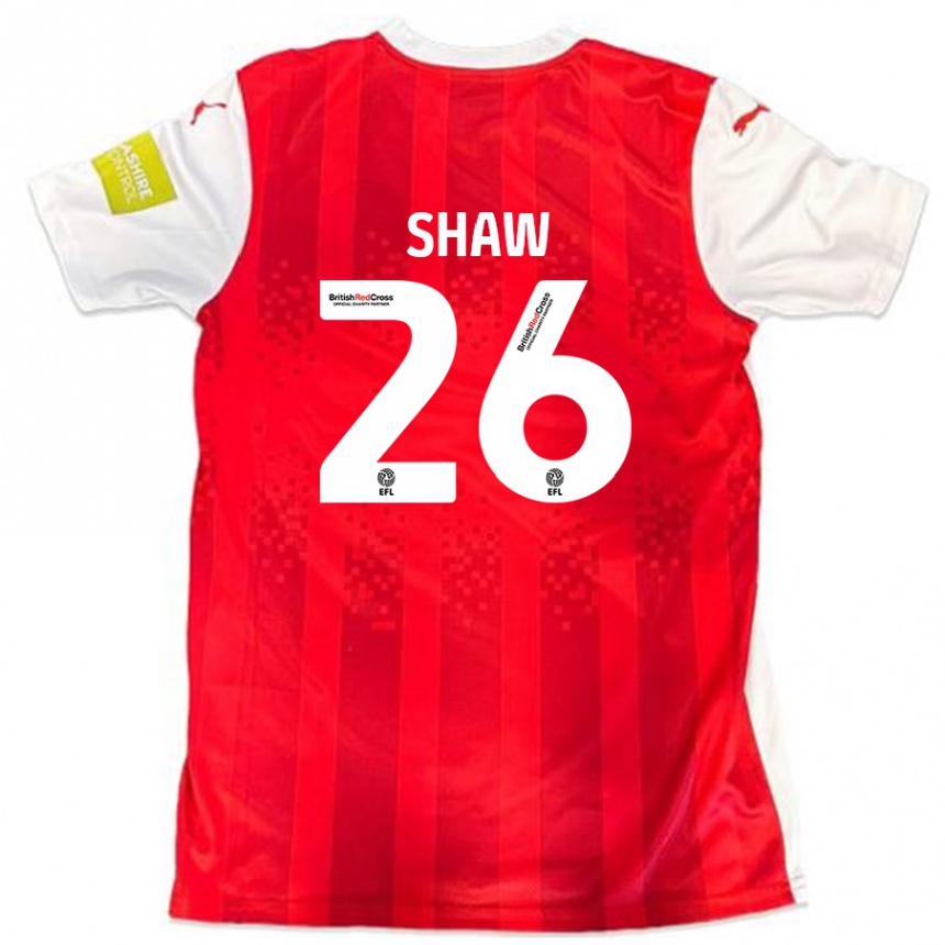 Niño Fútbol Camiseta Liam Shaw #26 Rojo Blanco 1ª Equipación 2024/25