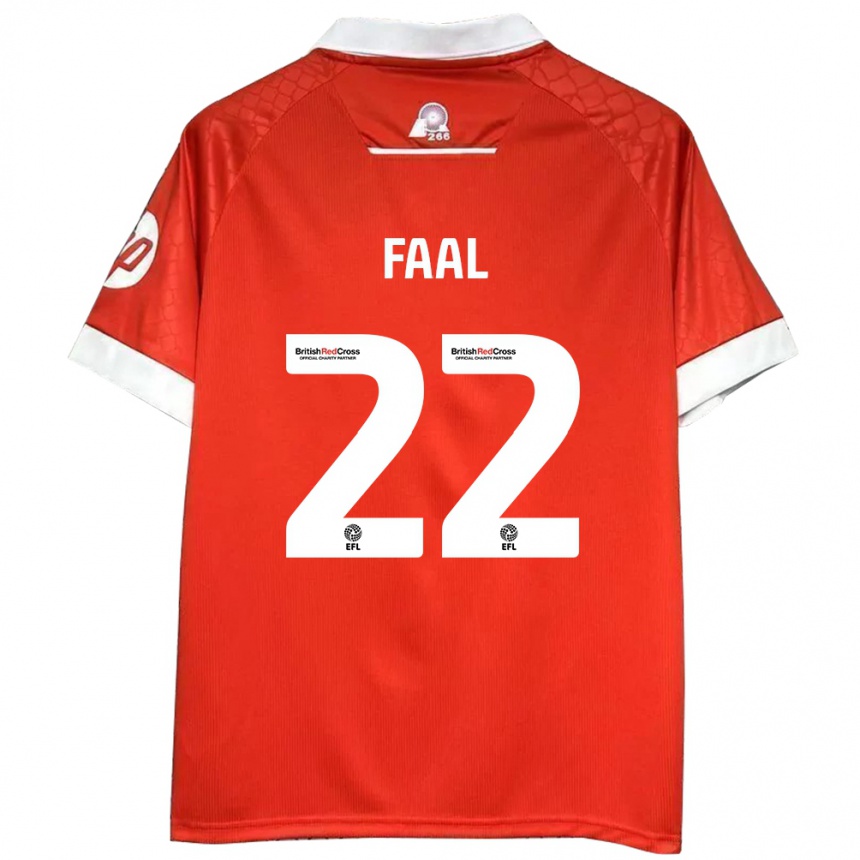 Niño Fútbol Camiseta Mo Faal #22 Rojo Blanco 1ª Equipación 2024/25