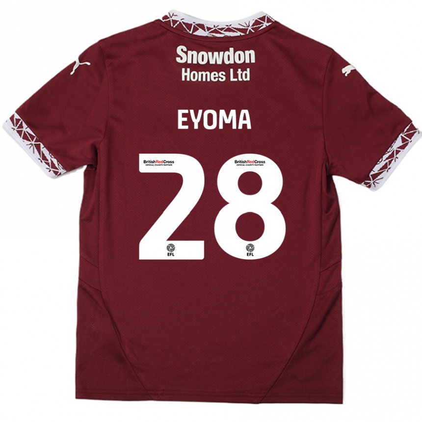 Niño Fútbol Camiseta Timothy Eyoma #28 Borgoña 1ª Equipación 2024/25