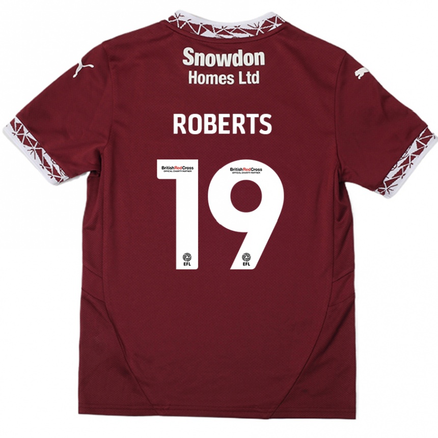 Niño Fútbol Camiseta Tyler Roberts #19 Borgoña 1ª Equipación 2024/25