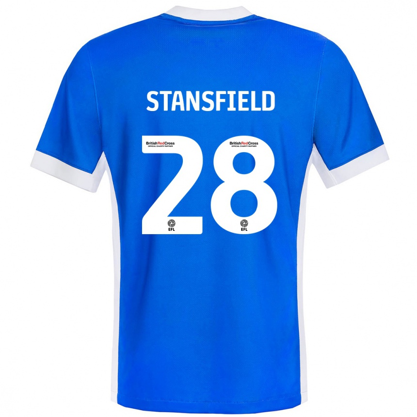 Niño Fútbol Camiseta Jay Stansfield #28 Azul Blanco 1ª Equipación 2024/25