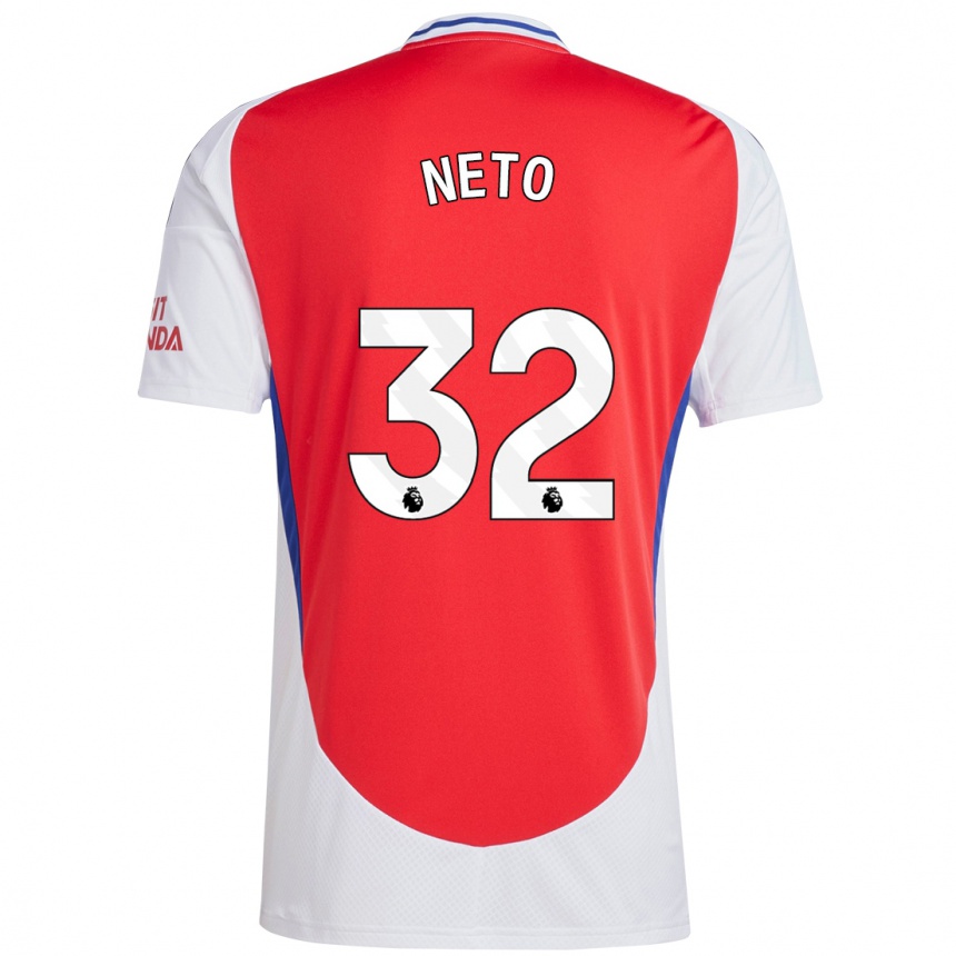 Niño Fútbol Camiseta Neto #32 Rojo Blanco 1ª Equipación 2024/25