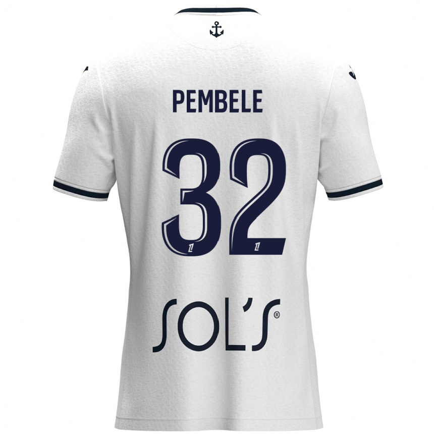 Niño Fútbol Camiseta Timothée Pembélé #32 Blanco Azul Oscuro 2ª Equipación 2024/25