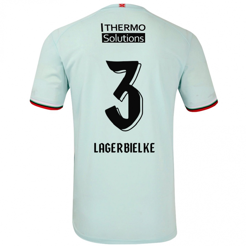 Niño Fútbol Camiseta Gustaf Lagerbielke #3 Verde Claro 2ª Equipación 2024/25