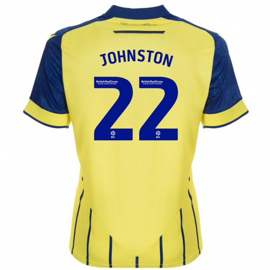 Niño Fútbol Camiseta Mikey Johnston #22 Amarillo Azul 2ª Equipación 2024/25