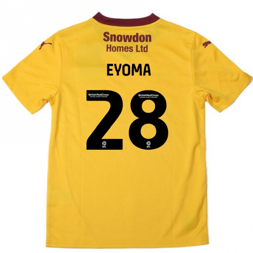 Niño Fútbol Camiseta Timothy Eyoma #28 Naranja Borgoña 2ª Equipación 2024/25