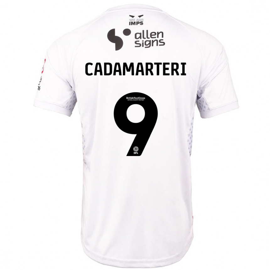 Niño Fútbol Camiseta Bailey Cadamarteri #9 Rojo Blanco 2ª Equipación 2024/25