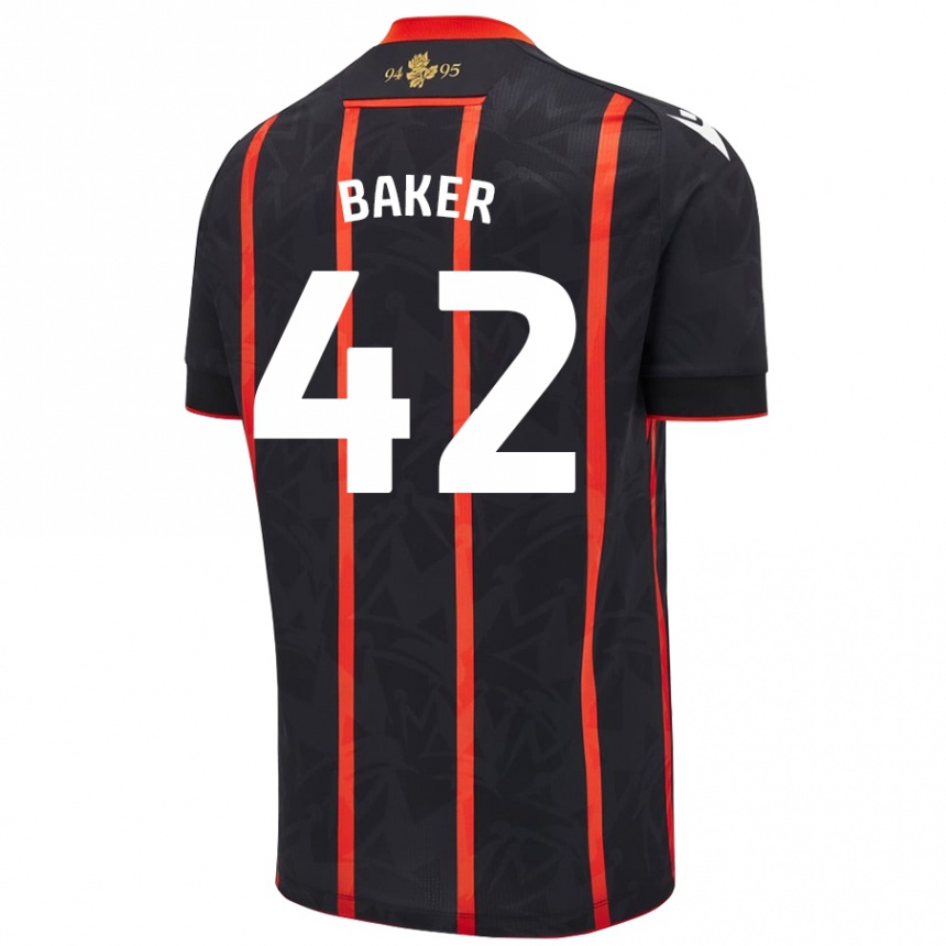 Niño Fútbol Camiseta Lewis Baker #42 Negro Rojo 2ª Equipación 2024/25