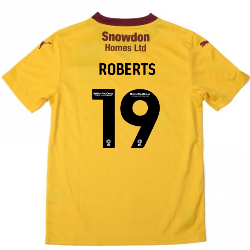 Niño Fútbol Camiseta Tyler Roberts #19 Naranja Borgoña 2ª Equipación 2024/25