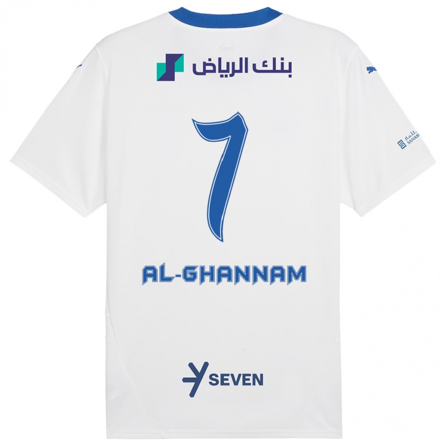 Niño Fútbol Camiseta Khalid Al-Ghannam #7 Blanco Azul 2ª Equipación 2024/25