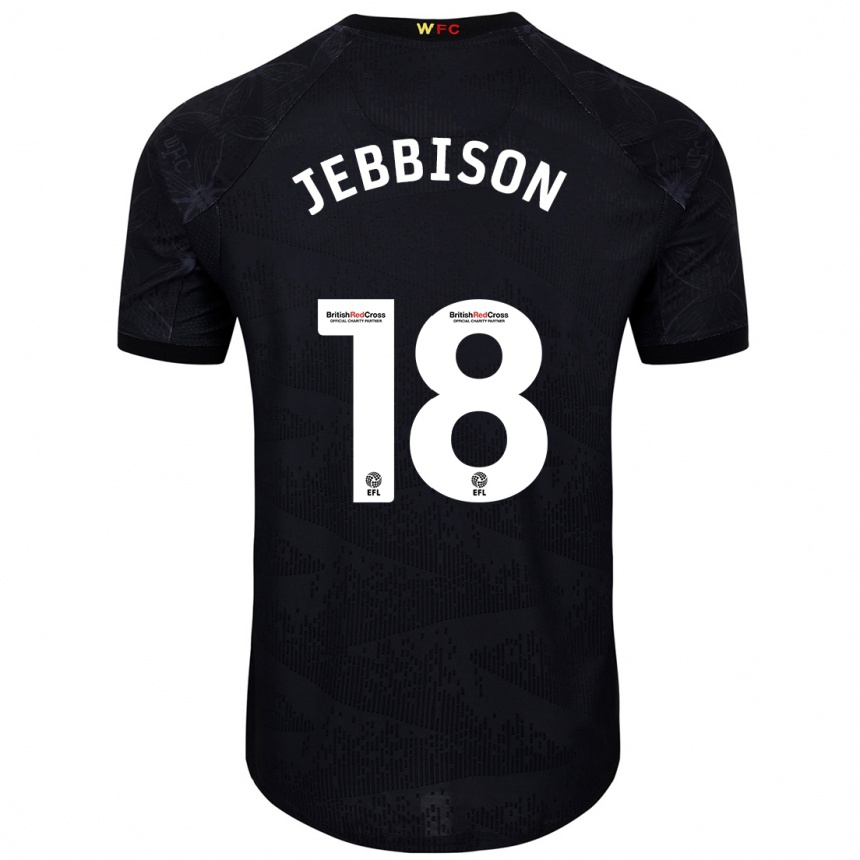 Niño Fútbol Camiseta Daniel Jebbison #18 Negro Blanco 2ª Equipación 2024/25