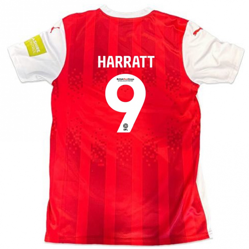 Niño Fútbol Camiseta Kian Harratt #9 Rojo Blanco 1ª Equipación 2024/25