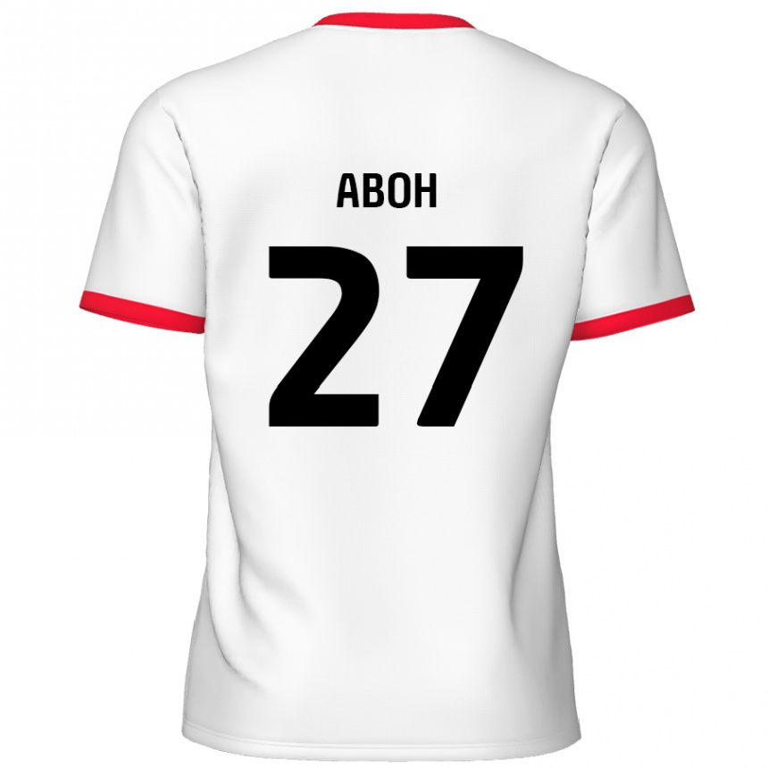 Niño Fútbol Camiseta Ken Aboh #27 Blanco Rojo 1ª Equipación 2024/25