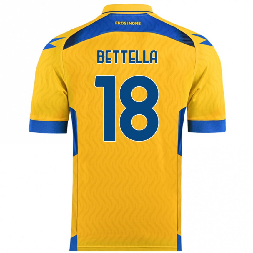 Niño Fútbol Camiseta Davide Bettella #18 Amarillo 1ª Equipación 2024/25