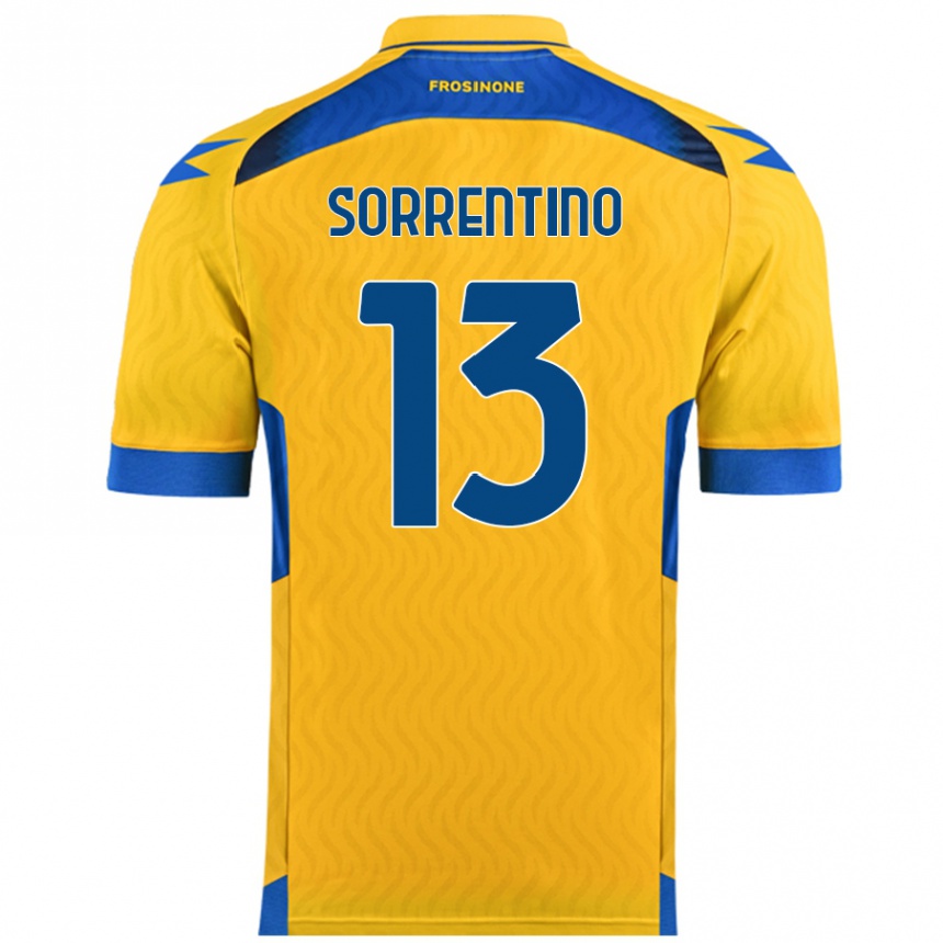 Niño Fútbol Camiseta Alessandro Sorrentino #13 Amarillo 1ª Equipación 2024/25