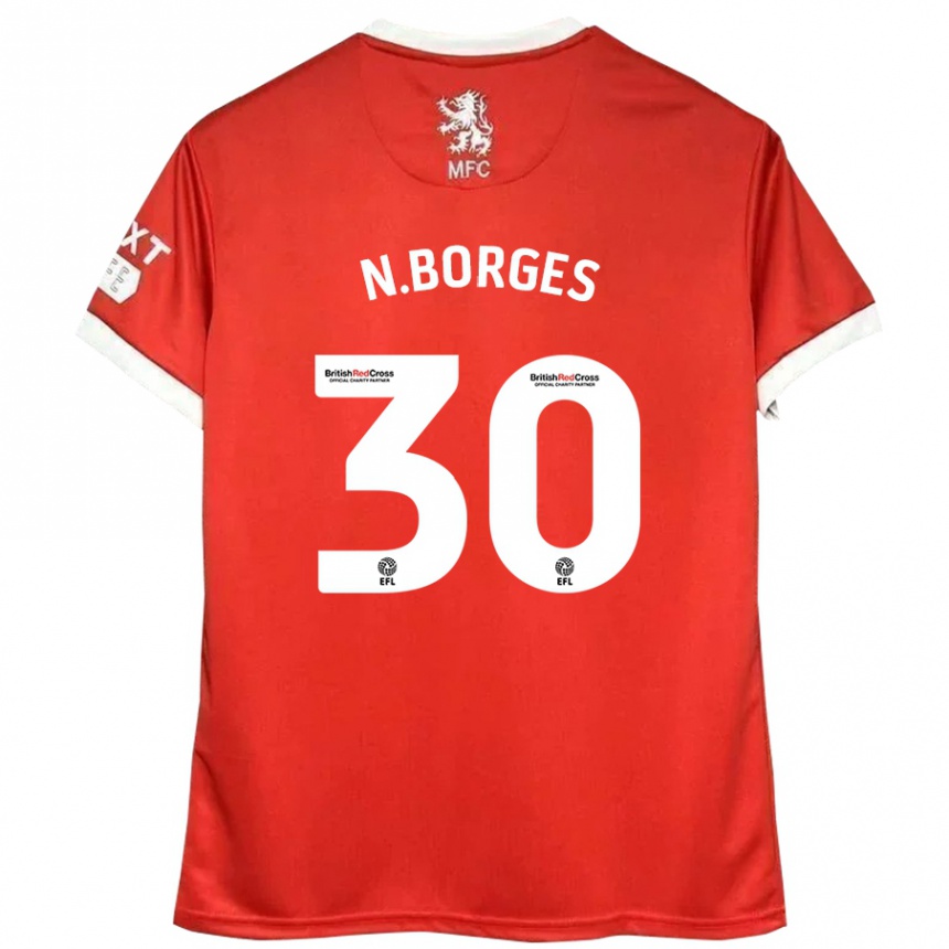 Niño Fútbol Camiseta Neto Borges #30 Rojo Blanco 1ª Equipación 2024/25