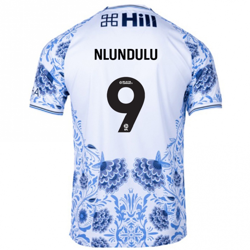 Niño Fútbol Camiseta Dan Nlundulu #9 Blanco Azul 2ª Equipación 2024/25