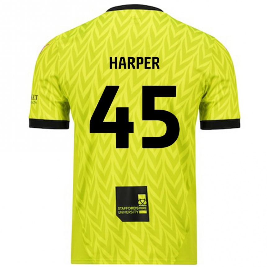 Niño Fútbol Camiseta Rekeem Harper #45 Verde Fluorescente 2ª Equipación 2024/25