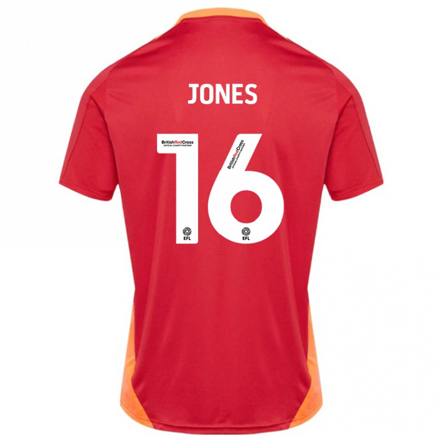 Niño Fútbol Camiseta Patrick Jones #16 Azul Blanquecino 2ª Equipación 2024/25