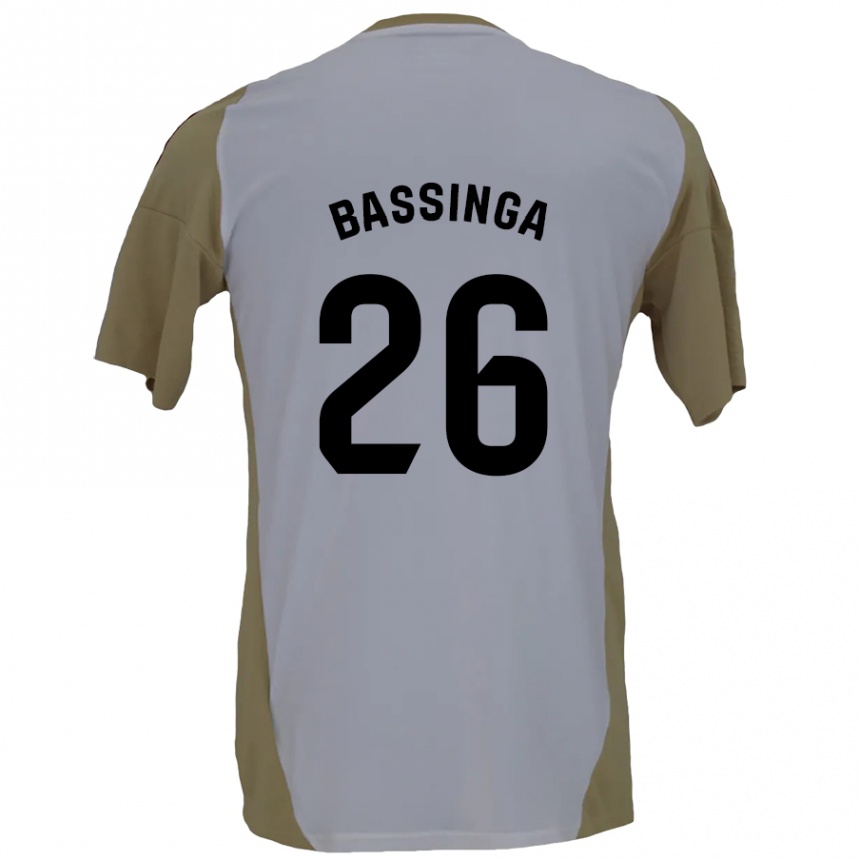 Niño Fútbol Camiseta Aboubacar Bassinga #26 Marrón Blanco 2ª Equipación 2024/25