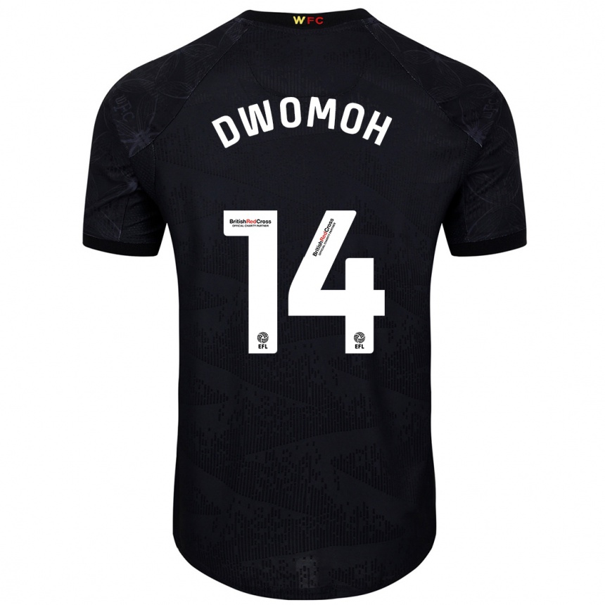 Niño Fútbol Camiseta Pierre Dwomoh #14 Negro Blanco 2ª Equipación 2024/25