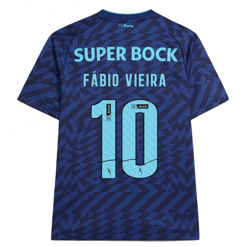 Hombre Fútbol Camiseta Fabio Vieira #10 Azul Marino Equipación Tercera 2024/25