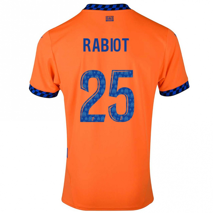 Hombre Fútbol Camiseta Adrien Rabiot #25 Naranja Azul Oscuro Equipación Tercera 2024/25